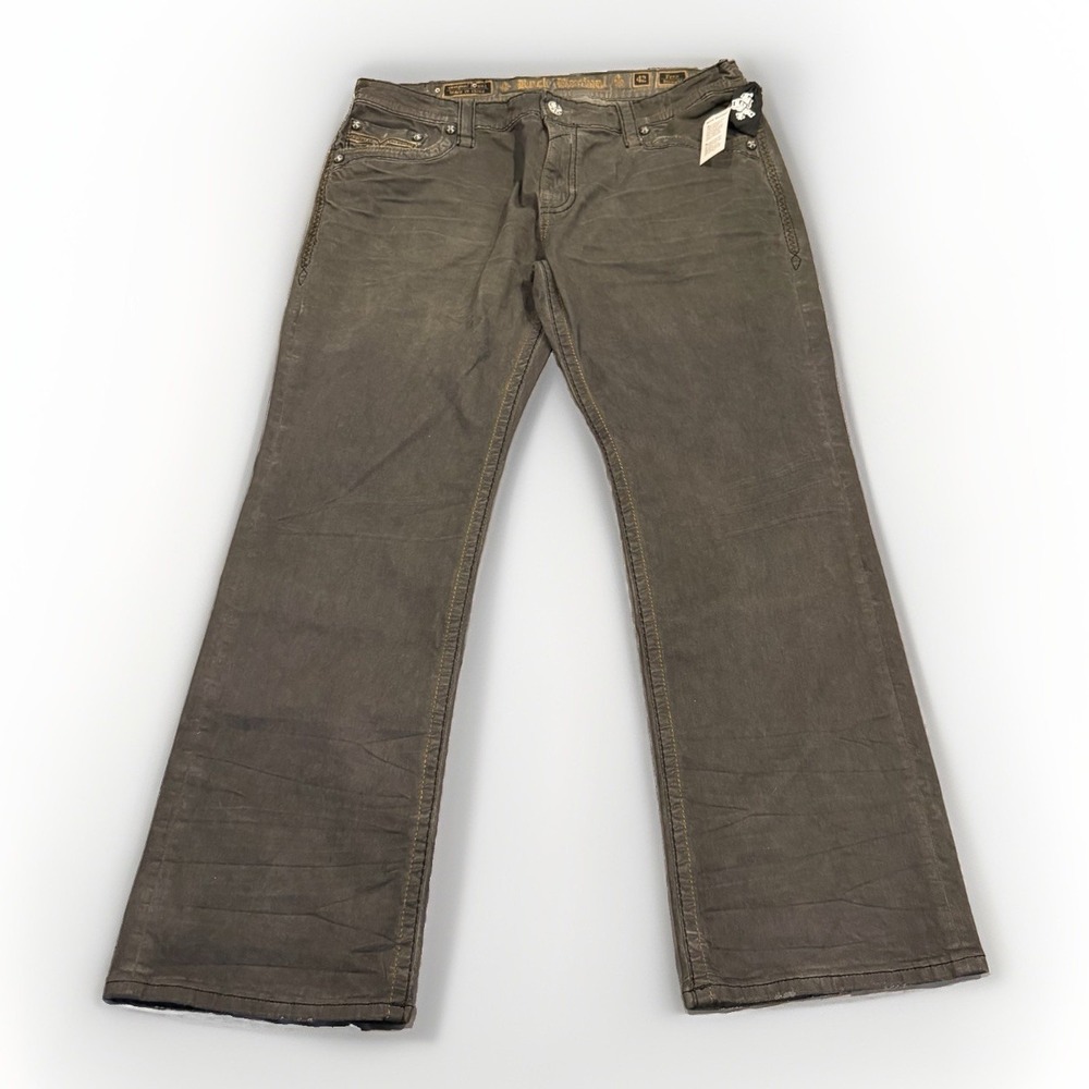 NWT Rock Revival Penn Straight Jeans Men's 42x34 Y2K Grunge Rock